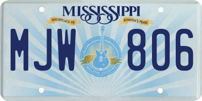 MS license plate MJW806