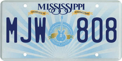 MS license plate MJW808