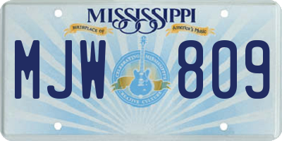 MS license plate MJW809