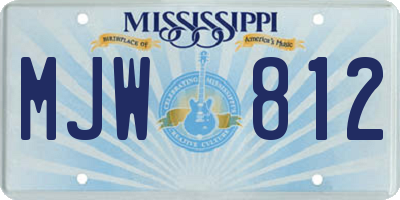 MS license plate MJW812