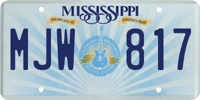 MS license plate MJW817