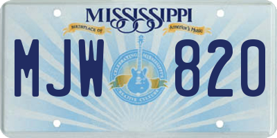 MS license plate MJW820