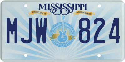 MS license plate MJW824