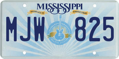 MS license plate MJW825