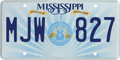 MS license plate MJW827