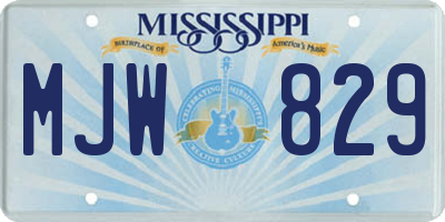 MS license plate MJW829