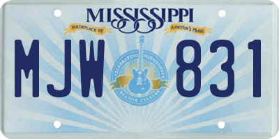 MS license plate MJW831
