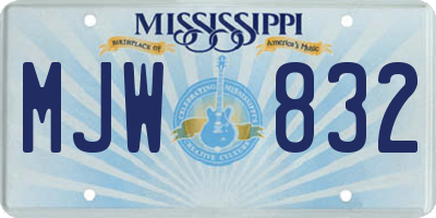 MS license plate MJW832