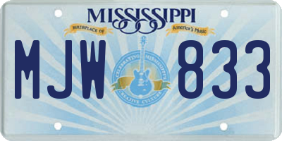 MS license plate MJW833