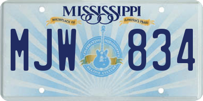 MS license plate MJW834
