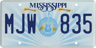 MS license plate MJW835