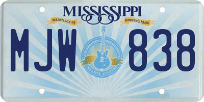 MS license plate MJW838