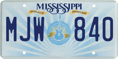 MS license plate MJW840