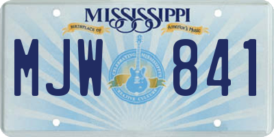 MS license plate MJW841