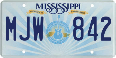 MS license plate MJW842