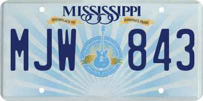 MS license plate MJW843