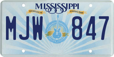 MS license plate MJW847
