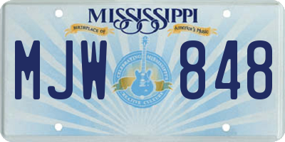 MS license plate MJW848