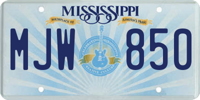 MS license plate MJW850