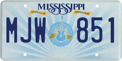 MS license plate MJW851