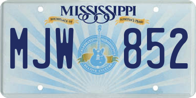 MS license plate MJW852