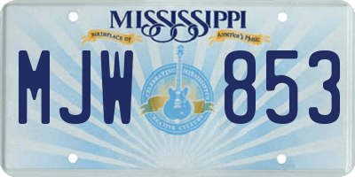 MS license plate MJW853