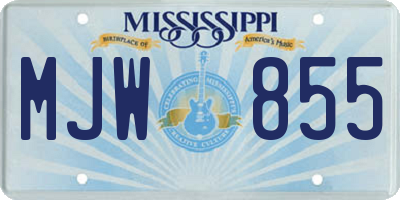 MS license plate MJW855