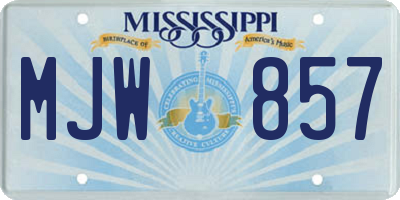 MS license plate MJW857