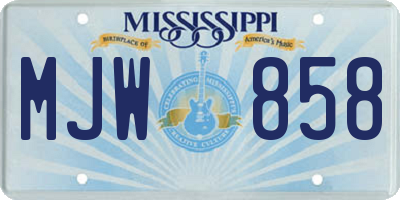MS license plate MJW858