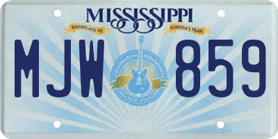 MS license plate MJW859
