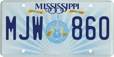 MS license plate MJW860