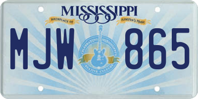 MS license plate MJW865