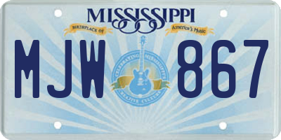 MS license plate MJW867