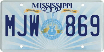 MS license plate MJW869