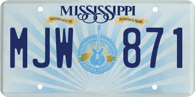 MS license plate MJW871