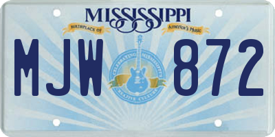 MS license plate MJW872
