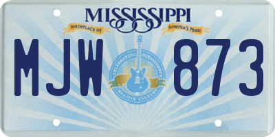 MS license plate MJW873