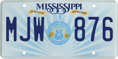 MS license plate MJW876
