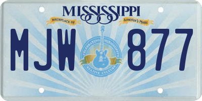 MS license plate MJW877