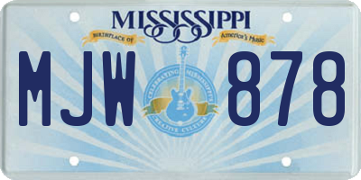 MS license plate MJW878