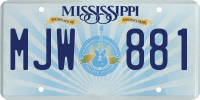 MS license plate MJW881