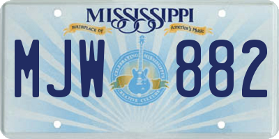 MS license plate MJW882