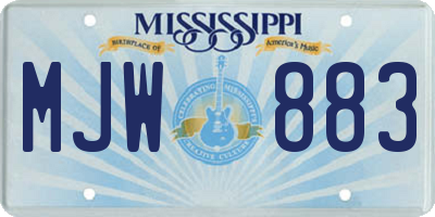 MS license plate MJW883