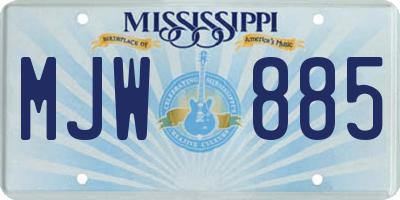 MS license plate MJW885