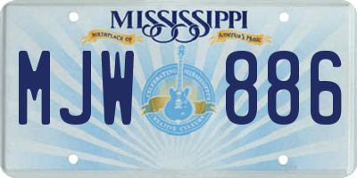 MS license plate MJW886