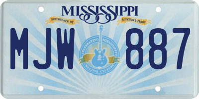 MS license plate MJW887