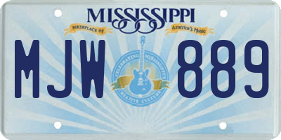 MS license plate MJW889