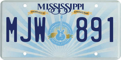 MS license plate MJW891