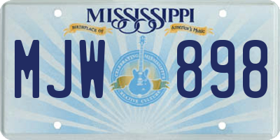 MS license plate MJW898