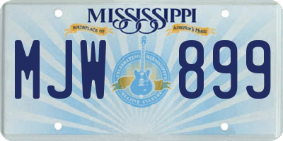 MS license plate MJW899
